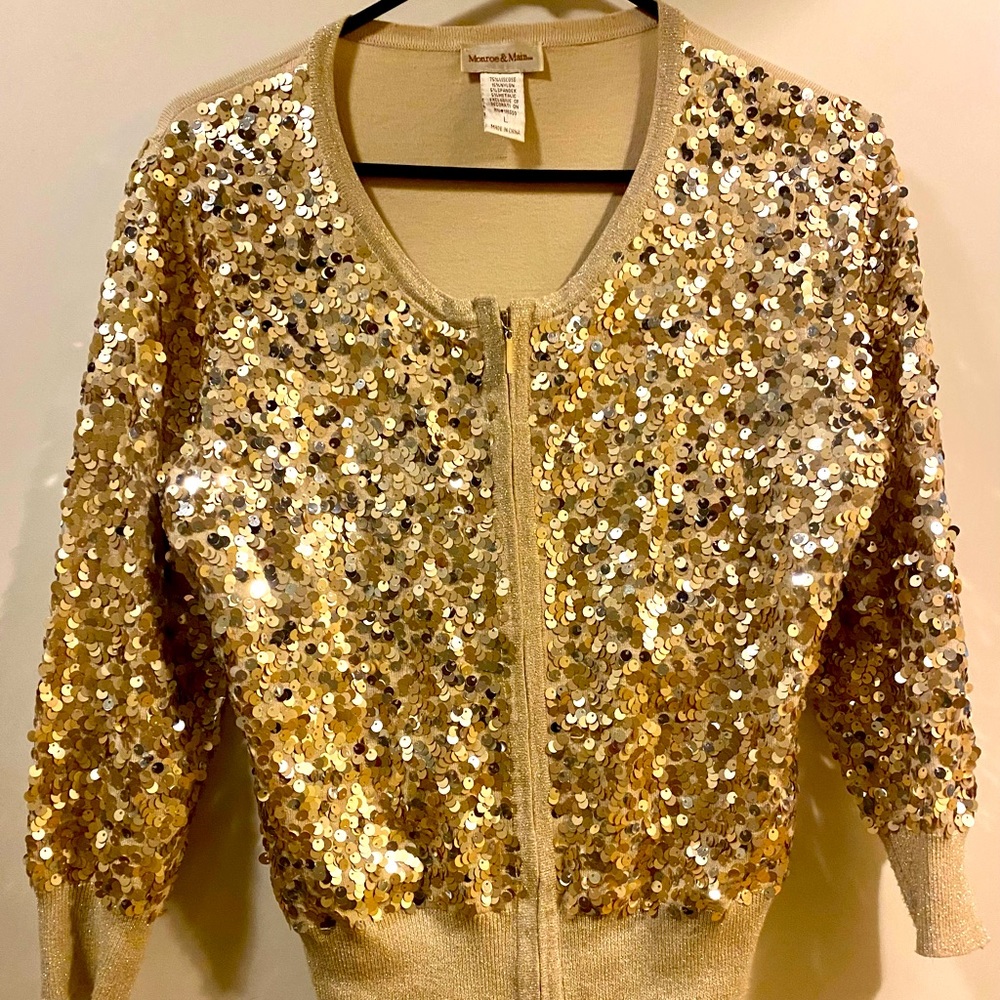 Monroe and Main sequins thin sweater.